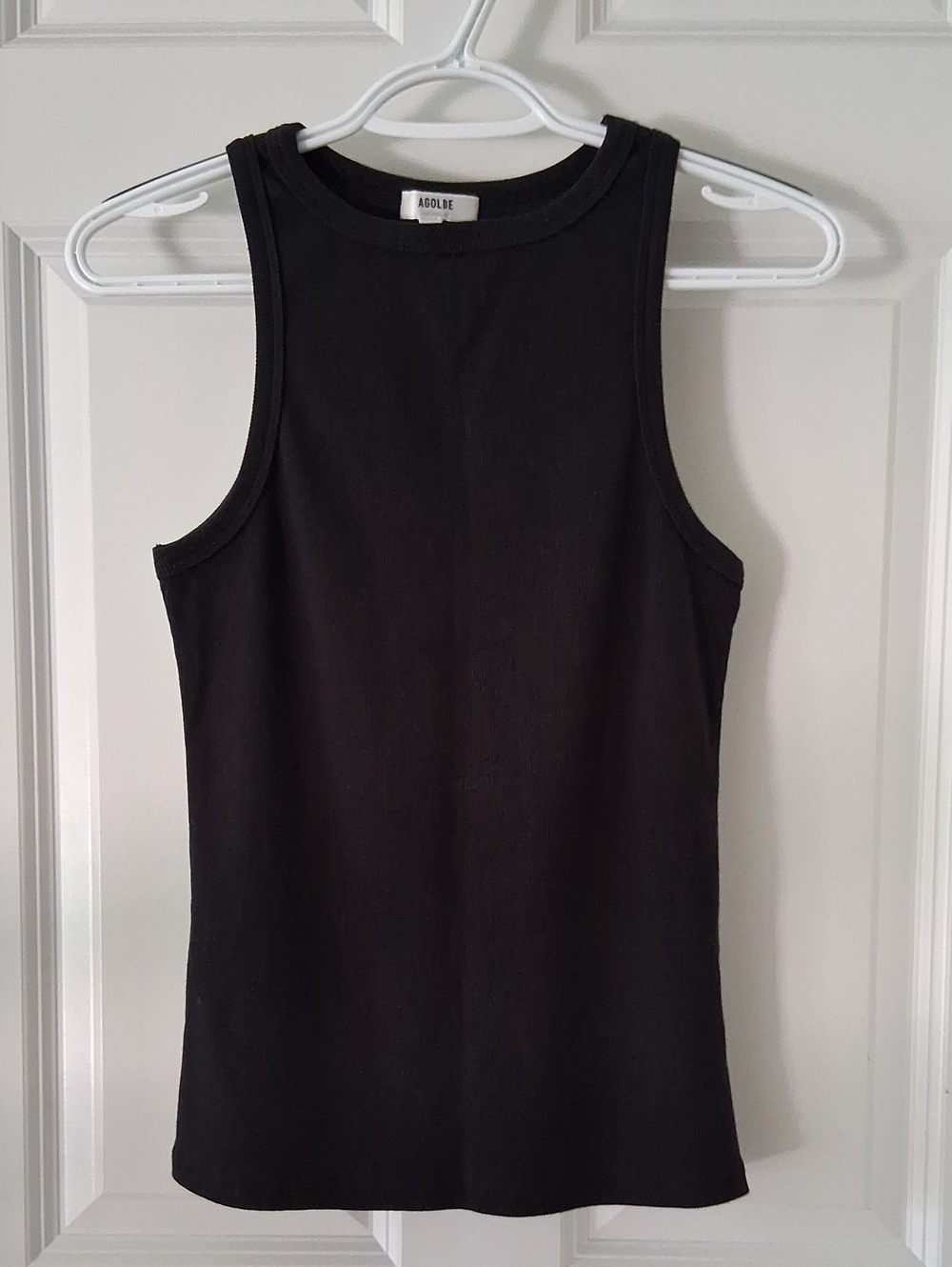 AGOLDE Black Ribbed Tank Top - Women's Sleeveless Tee